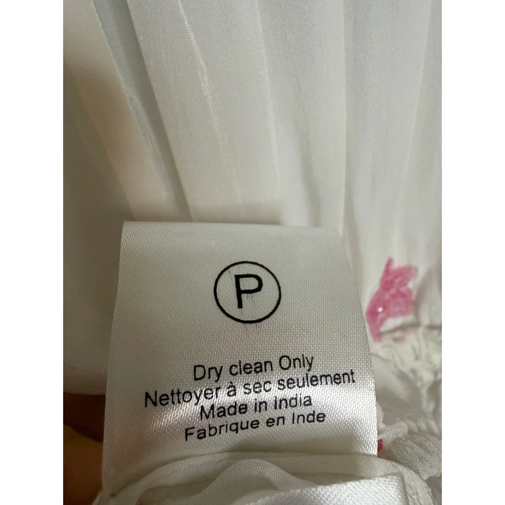 Rococo Sand White Sequin Star Off Shoulder Blouse Tassel Boho Top Small - Picture 7 of 8